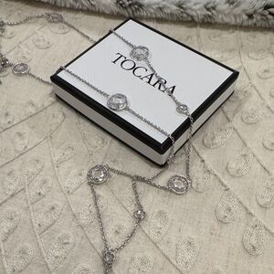 Tocara Silver Necklace with DiAmi Crystal Details